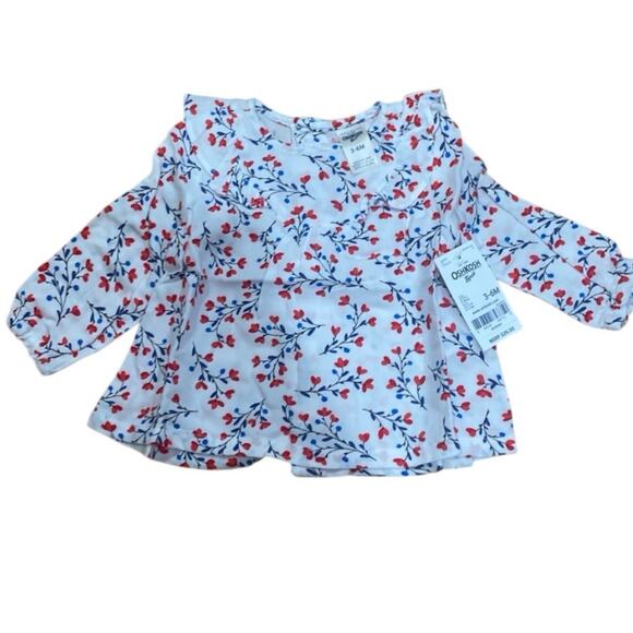 Oshkosh Bgosh heart floral ruffle button back - Picture 1 of 7